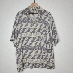 Smith & Watkins Men's 100% Silk Tropical Floral Camp Shirt Size XL Button Front